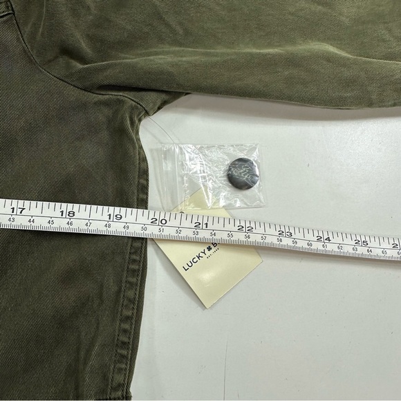 NWT Lucky Brand Green Chambray Utility Jacket Women’s Small Petite Zip Button - Picture 6 of 8